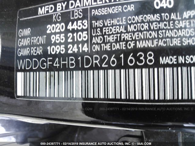 WDDGF4HB1DR261638 - 2013 MERCEDES-BENZ C 250 BLACK photo 9