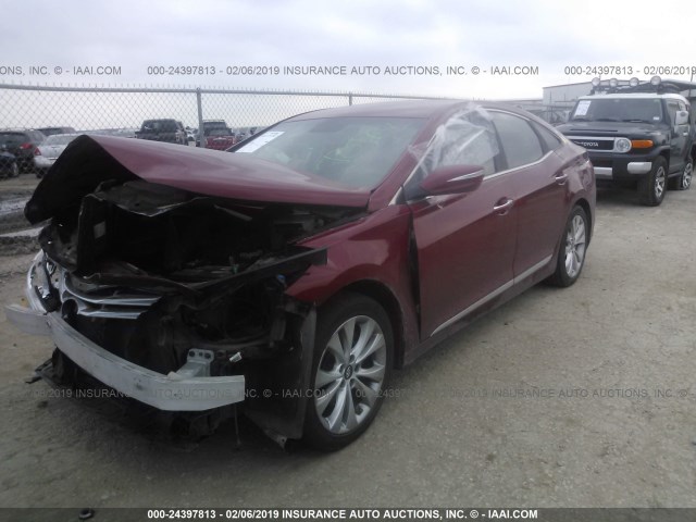 KMHFG4JG1EA360559 - 2014 HYUNDAI AZERA RED photo 2