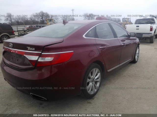 KMHFG4JG1EA360559 - 2014 HYUNDAI AZERA RED photo 4