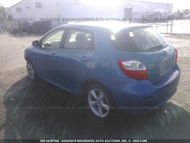 2T1KE4EEXAC039398 - 2010 TOYOTA COROLLA MATRIX S BLUE photo 3