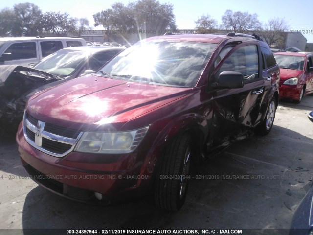 3D4GG67V59T220638 - 2009 DODGE JOURNEY R/T RED photo 2