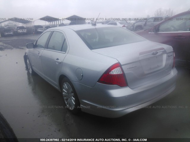 3FADP0L39AR188575 - 2010 FORD FUSION HYBRID SILVER photo 3