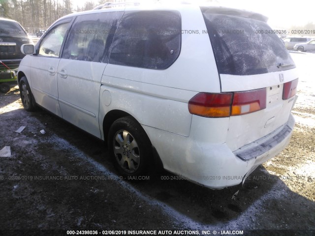 5FNRL18013B033989 - 2003 HONDA ODYSSEY EXL WHITE photo 3