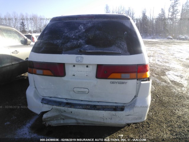 5FNRL18013B033989 - 2003 HONDA ODYSSEY EXL WHITE photo 6