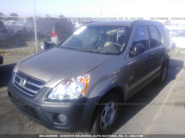 JHLRD68536C020235 - 2006 HONDA CR-V LX Dark Brown photo 2