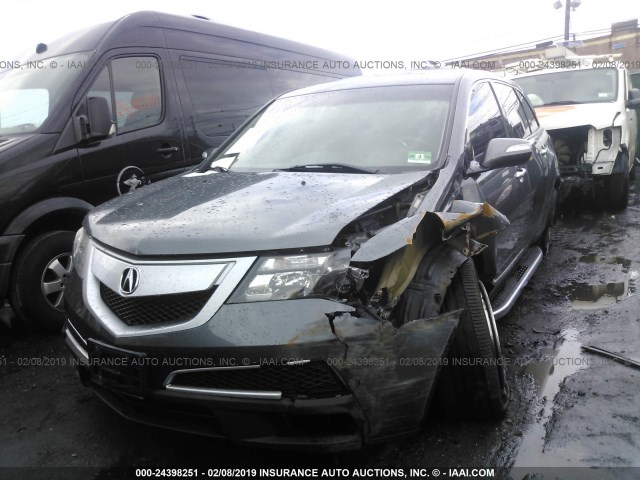 2HNYD2H38CH506204 - 2012 ACURA MDX TECHNOLOGY GRAY photo 2