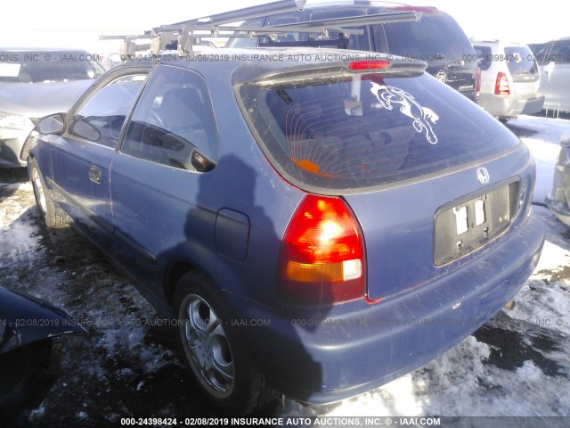 2HGEJ6324VH106121 - 1997 HONDA CIVIC CX BLUE photo 3