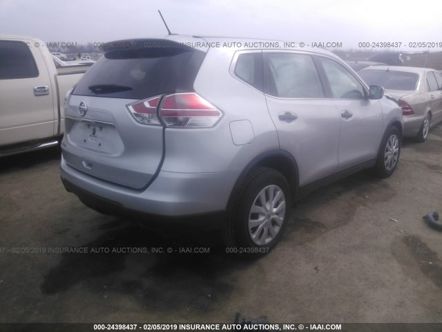 5N1AT2MT2GC766814 - 2016 NISSAN ROGUE S/SL/SV SILVER photo 4