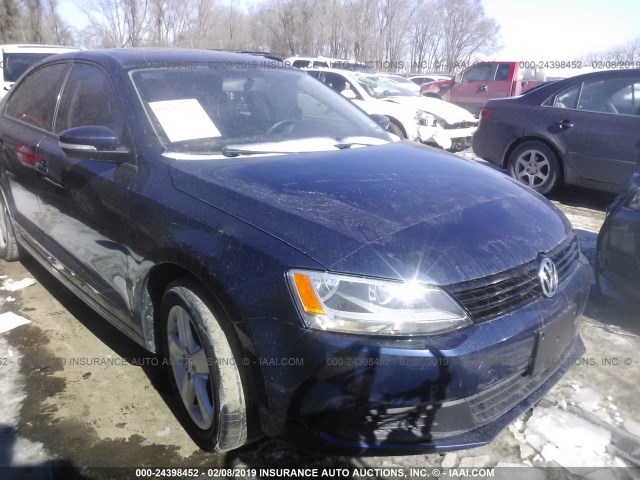 3VWLL7AJ8BM104723 - 2011 VOLKSWAGEN JETTA TDI BLUE photo 1