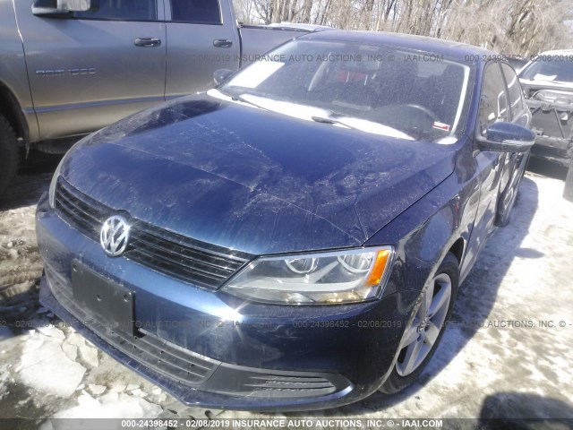 3VWLL7AJ8BM104723 - 2011 VOLKSWAGEN JETTA TDI BLUE photo 2