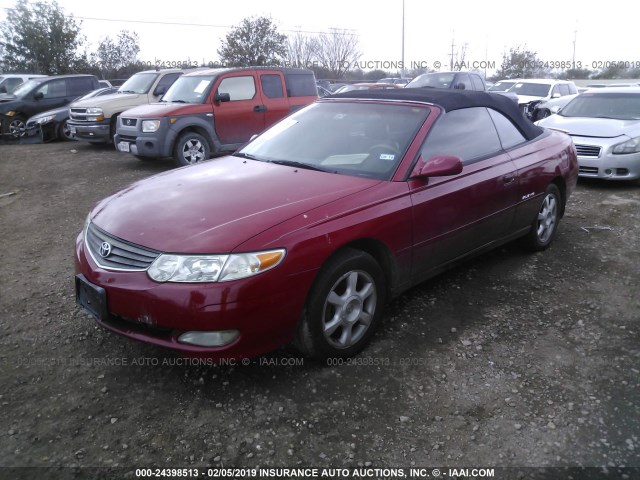 2T1FF22P02C570720 - 2002 TOYOTA CAMRY SOLARA SE/SLE წითელი ფოტო 2