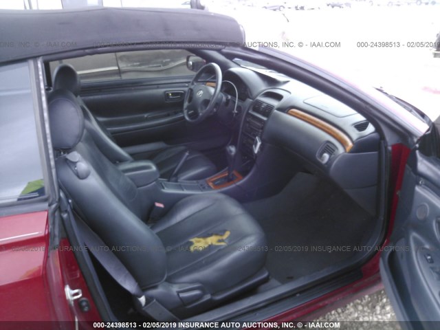 2T1FF22P02C570720 - 2002 TOYOTA CAMRY SOLARA SE/SLE წითელი ფოტო 5