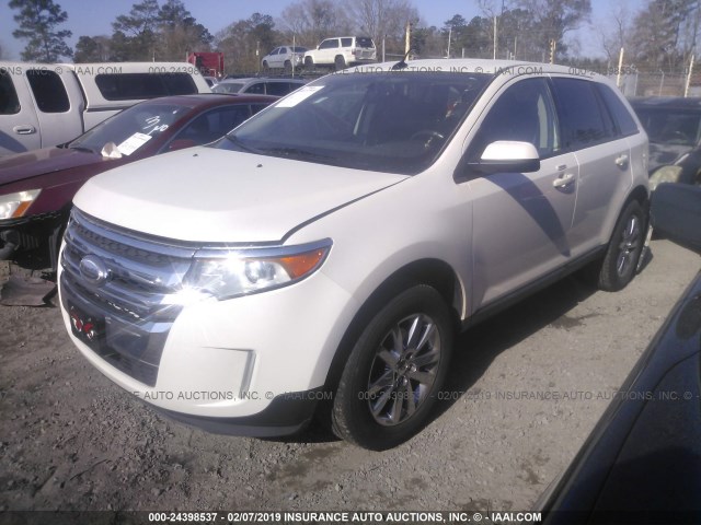 2FMDK4JCXDBC25456 - 2013 FORD EDGE SEL WHITE photo 2