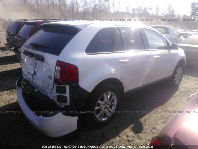 2FMDK4JCXDBC25456 - 2013 FORD EDGE SEL WHITE photo 4