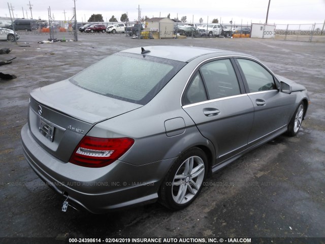WDDGF8AB8DR264926 - 2013 MERCEDES-BENZ C 300 4MATIC GRAY photo 4