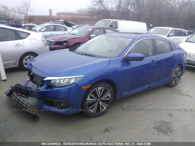 JHMFC1F7XJX029900 - 2018 HONDA CIVIC EXL BLUE photo 2