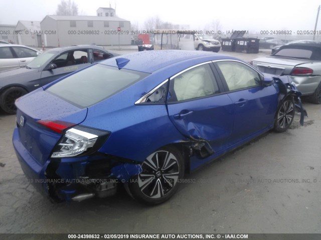 JHMFC1F7XJX029900 - 2018 HONDA CIVIC EXL BLUE photo 4