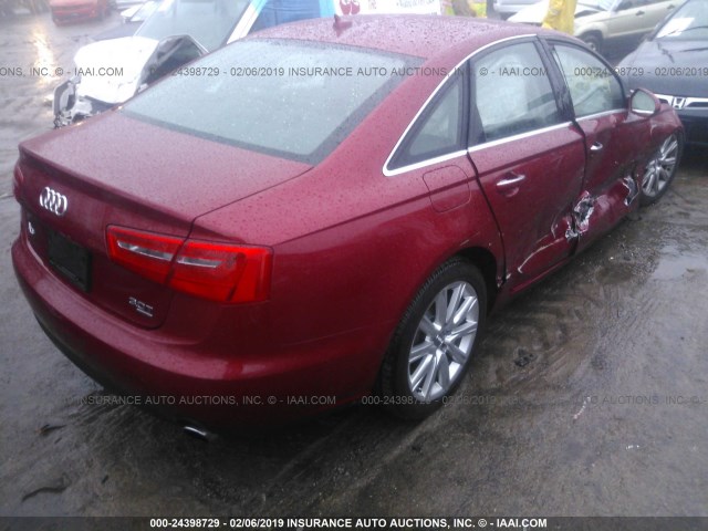 WAUGGBFCXDN031625 - 2013 AUDI A6 PREMIUM PLUS RED photo 4