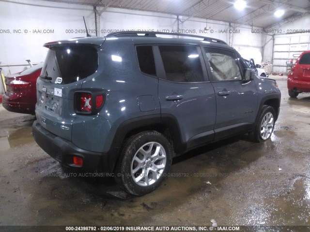 ZACCJBBB7JPH38068 - 2018 JEEP RENEGADE LATITUDE GRAY photo 4