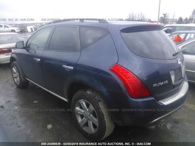JN8AZ08W67W632919 - 2007 NISSAN MURANO SL/SE/S BLUE photo 3