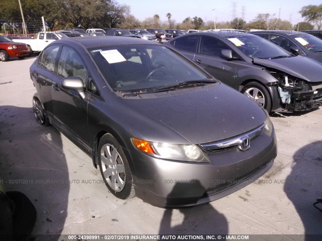 2HGFA16587H313689 - 2007 HONDA CIVIC LX GRAY photo 1