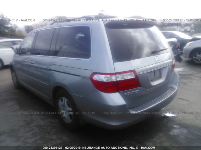 5FNRL38767B143838 - 2007 HONDA ODYSSEY EXL Light Blue photo 3