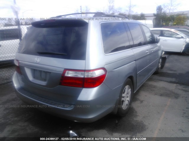 5FNRL38767B143838 - 2007 HONDA ODYSSEY EXL Light Blue photo 4