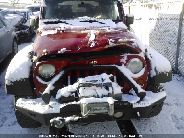 1J8GA641X7L170871 - 2007 JEEP WRANGLER RUBICON RED photo 6