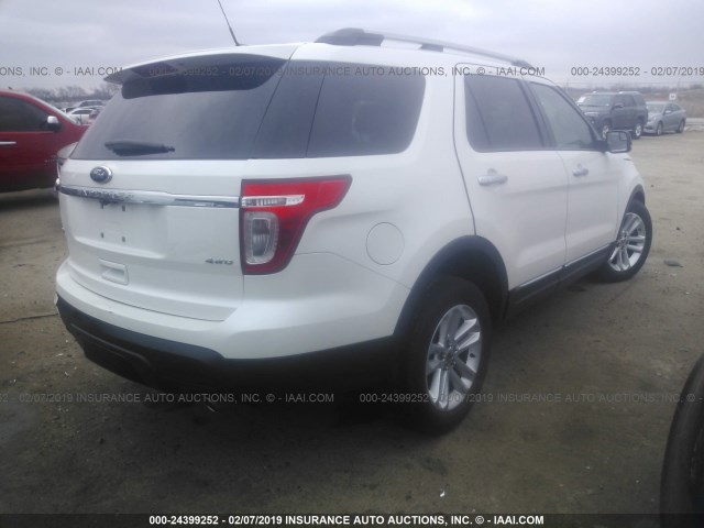 1FMHK8D89BGA03318 - 2011 FORD EXPLORER XLT WHITE photo 4