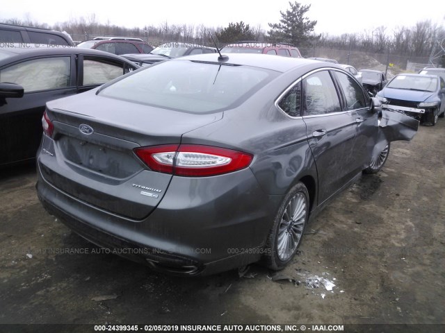 3FA6P0D97ER280446 - 2014 FORD FUSION TITANIUM SILVER photo 4