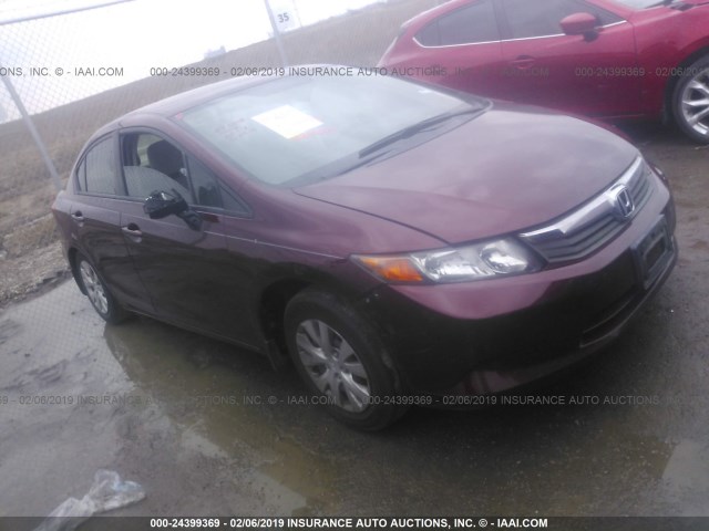 2HGFB2F58CH589108 - 2012 HONDA CIVIC LX 红色 照片 1