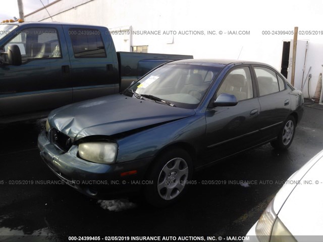 KMHDN45D01U206253 - 2001 HYUNDAI ELANTRA GLS/GT BLUE photo 2