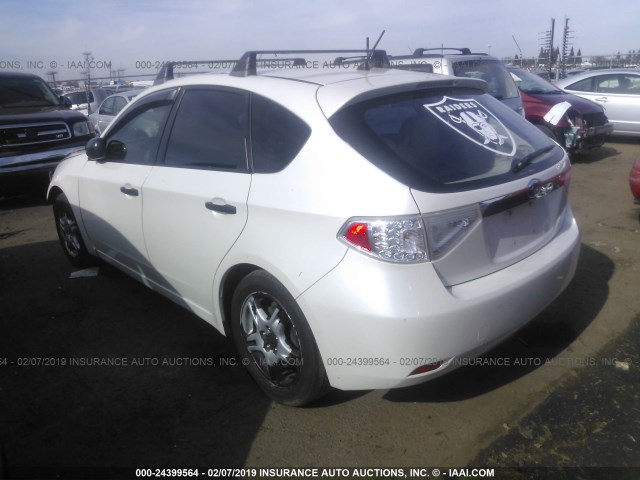 JF1GH61648G803786 - 2008 SUBARU IMPREZA 2.5I WHITE photo 3