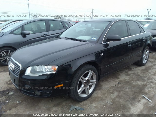 WAUAF78E27A148051 - 2007 AUDI A4 2/TURBO BLACK photo 2