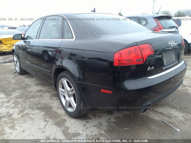 WAUAF78E27A148051 - 2007 AUDI A4 2/TURBO BLACK photo 3