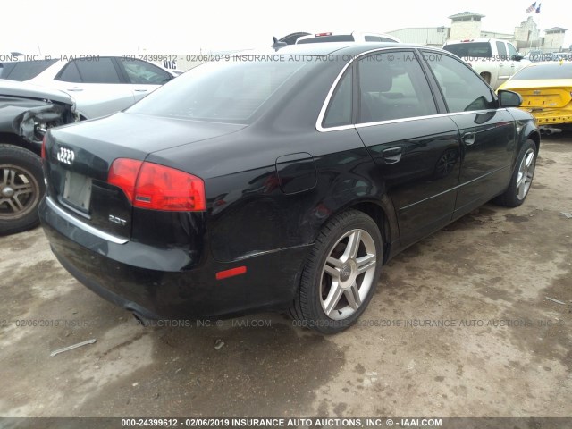 WAUAF78E27A148051 - 2007 AUDI A4 2/TURBO BLACK photo 4