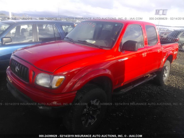 5TEHN72N54Z310155 - 2004 TOYOTA TACOMA DOUBLE CAB 红色 照片 2