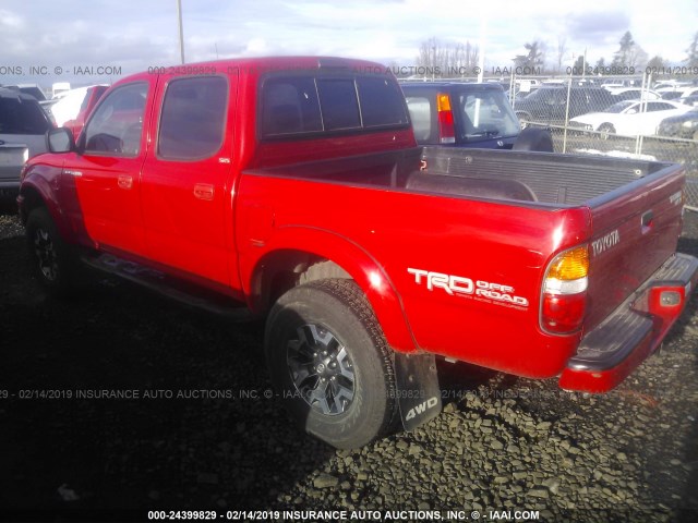 5TEHN72N54Z310155 - 2004 TOYOTA TACOMA DOUBLE CAB 红色 照片 3