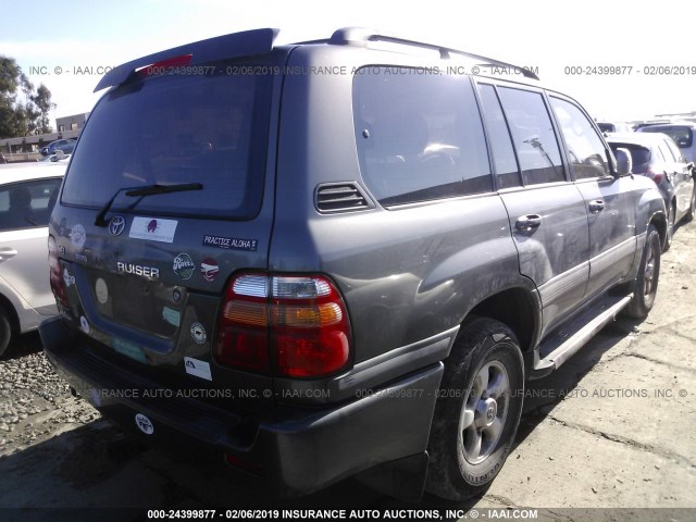 JT3HT05J4W0007638 - 1998 TOYOTA LAND CRUISER  GRAY photo 4