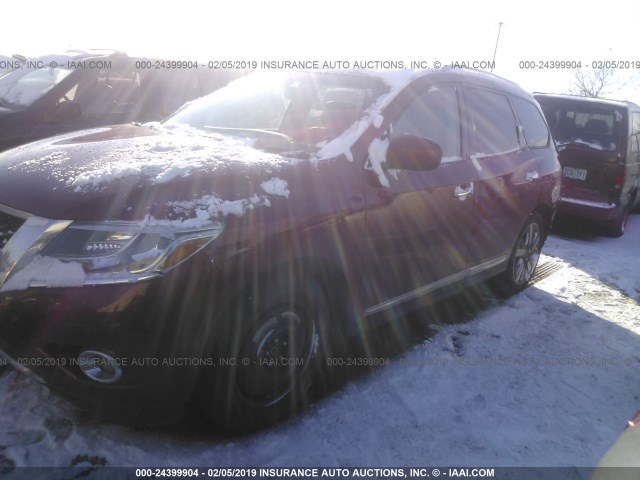 5N1AR2MM0GC621679 - 2016 NISSAN PATHFINDER S/SV/SL/PLATINUM RED photo 2