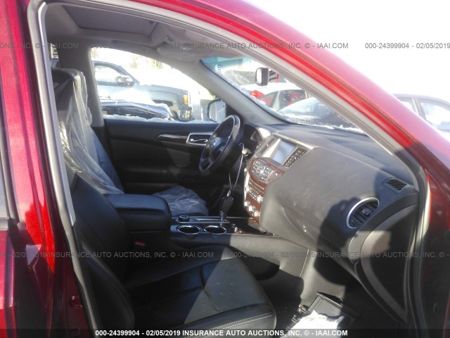 5N1AR2MM0GC621679 - 2016 NISSAN PATHFINDER S/SV/SL/PLATINUM RED photo 5