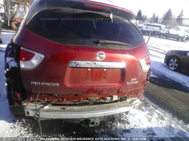 5N1AR2MM0GC621679 - 2016 NISSAN PATHFINDER S/SV/SL/PLATINUM RED photo 6