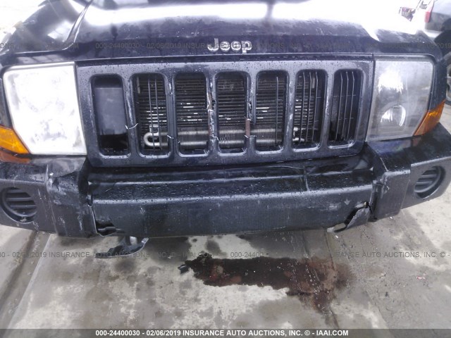 1J8HG48N16C346466 - 2006 JEEP COMMANDER BLACK photo 6