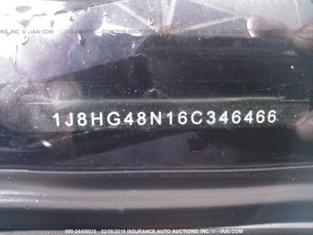 1J8HG48N16C346466 - 2006 JEEP COMMANDER BLACK photo 9