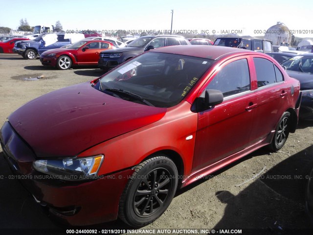 JA32U2FU9AU003586 - 2010 MITSUBISHI LANCER ES/ES SPORT RED photo 2