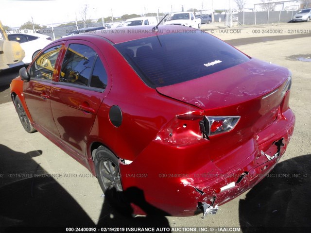 JA32U2FU9AU003586 - 2010 MITSUBISHI LANCER ES/ES SPORT RED photo 3