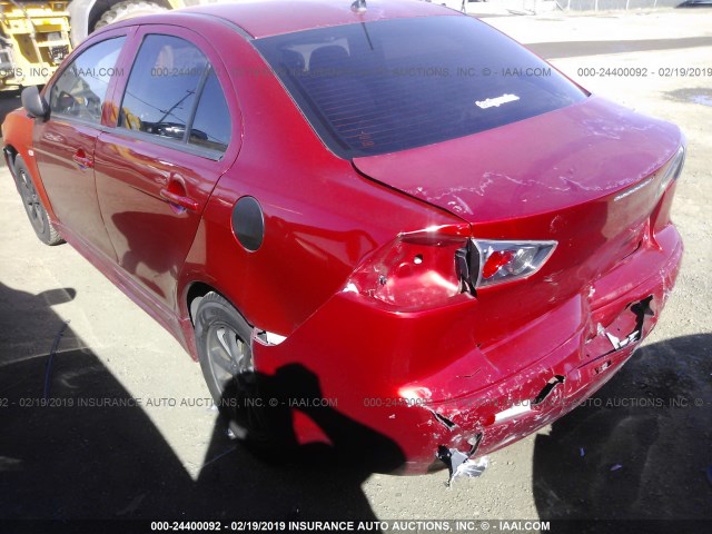 JA32U2FU9AU003586 - 2010 MITSUBISHI LANCER ES/ES SPORT RED photo 6