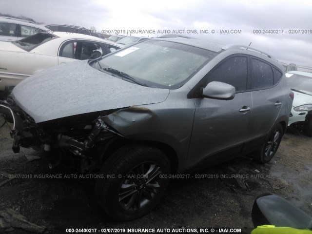 KM8JU3AGXFU100318 - 2015 HYUNDAI TUCSON LIMITED/SE Light Blue photo 2