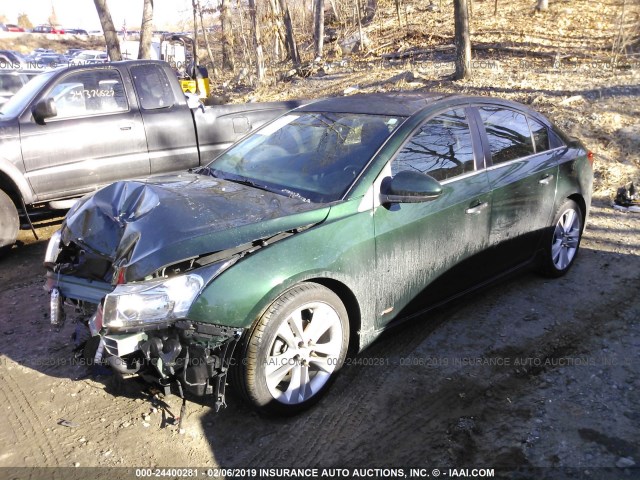 1G1PG5SB2F7231755 - 2015 CHEVROLET CRUZE LTZ GREEN photo 2