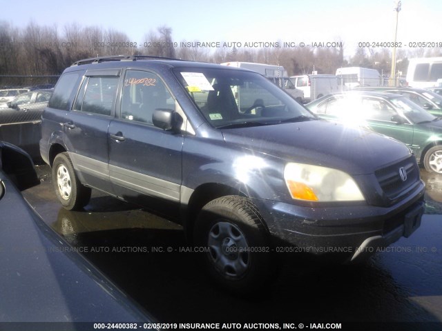 2HKYF18184H528074 - 2004 HONDA PILOT LX Dark Blue photo 1